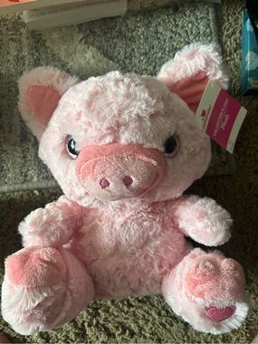 Lush Pink Plush Pig with Heart Accent